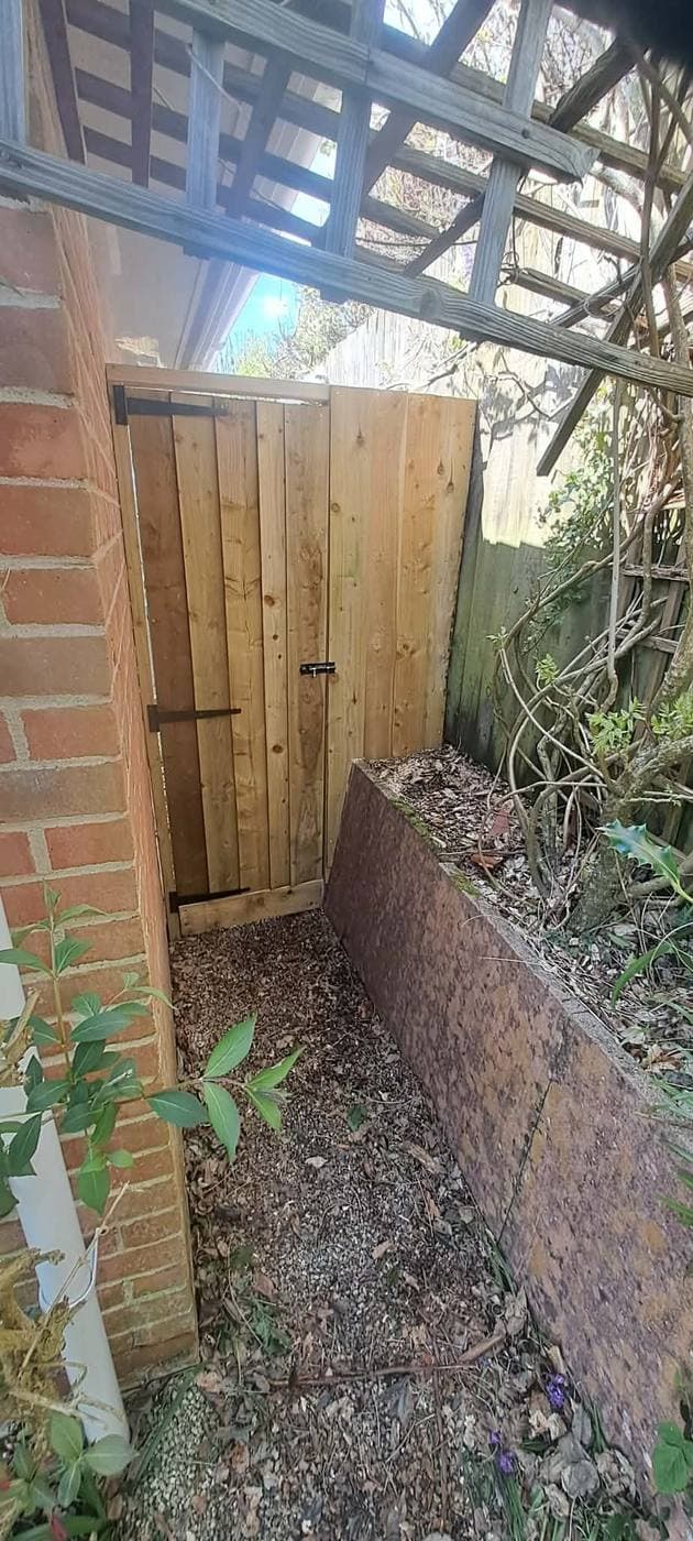 Bespoke garden gate fitted by Inside and Out Maintenance, North Devon