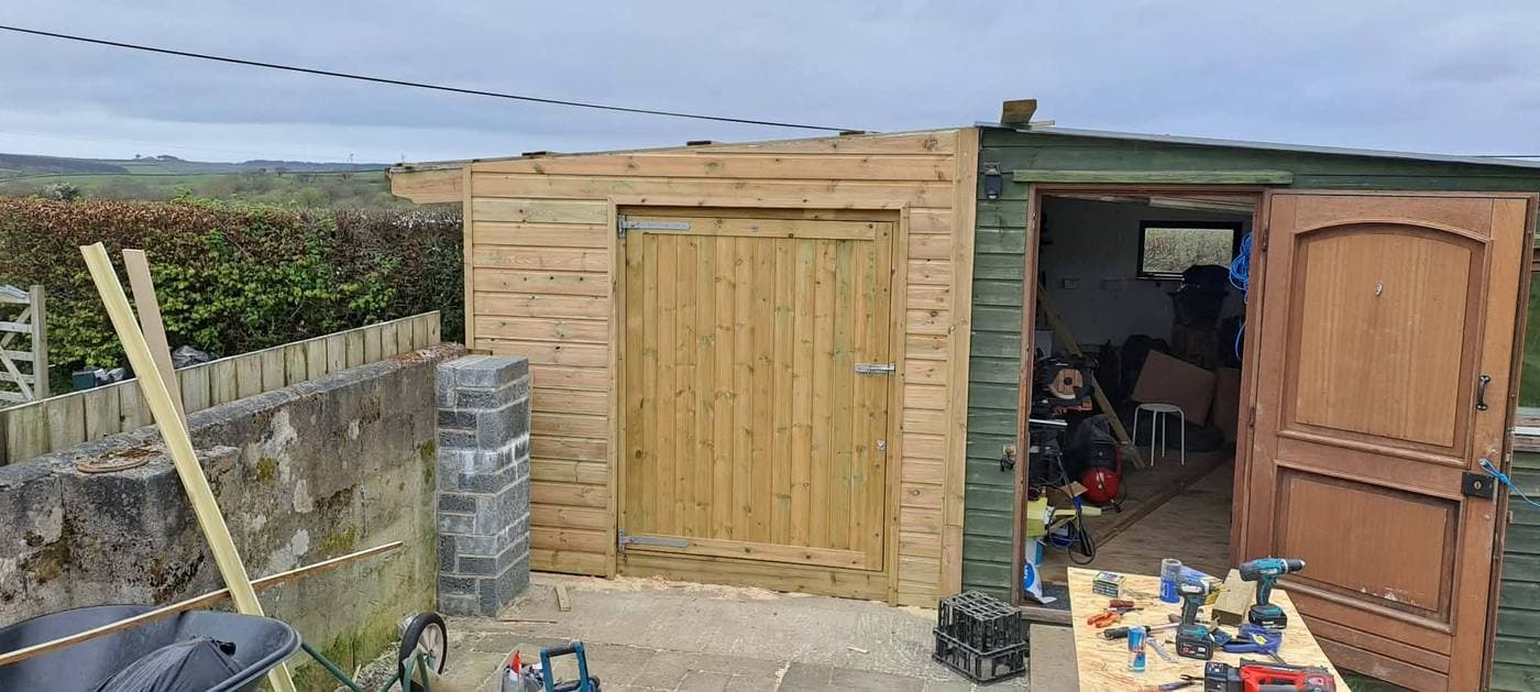 Completed bespoke garden shed by Inside and Out Maintenance, North Devon