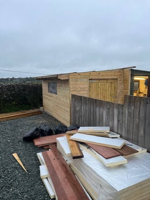 Bespoke timber shed detail by Inside and Out Maintenance, North Devon